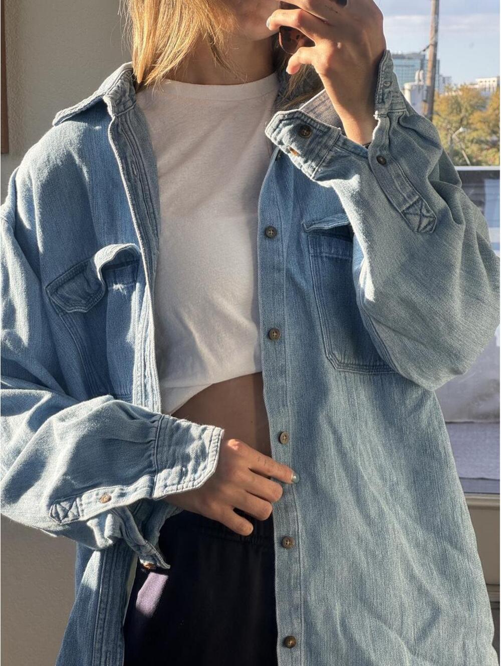 Vintage Faded Glory Denim Flannel 100% cotton